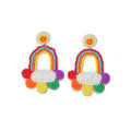 Beaded Novelty Drop Earrings Bunny Rainbow Heart Birthday view 5