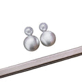 Gold Brushed Disc Pearl Stud Earrings Decorative Jewelry Design view 5