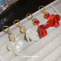 Layered Petal Drop Hoop Earrings - 2 Styles Polished Decorative Design view 2