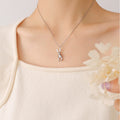 Mechanical Rabbit Pendant Necklace Gold Steel Ball Chain view 7