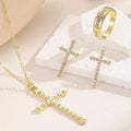 Cross Necklace Earring and Ring Three Piece Jewelry Sets view 3