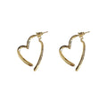 Open Heart Hoop Earrings In Gold And Silver Tone For Women view 5