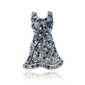 Crystal Flared Dress Brooch in Blue Purple or Bright Red view 5
