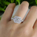 Silver Tone Round Clear Stone Double Halo Ring Jewelry view 4