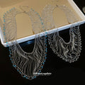 Silver Tone Draped Chain Fringe Collar Necklace Two Styles view 4