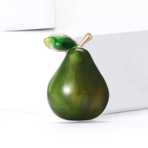 Pear Brooch displayed in a styled product view