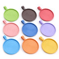 Colorful Round Cabochon Pendant Bases in Ten Options view 1