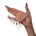 Black and Clear Crystal Fringe Choker Necklace with Crystal Accents view 5