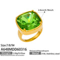 Gold Tone Marquise Red and Cushion Green Glass Stone Rings view 7