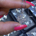 Silver Tone Diamond Cluster Crystal Pendant Necklace view 5