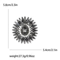 Heavy Rhinestone Sunflower Brooch Marquise Crystal Pin view 7