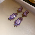 Geometric Faceted Gem Necklace and Drop Earring Pieces view 8