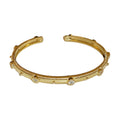 Silver Crystal Leaf Cuff And Textured Gold Or Silver Open Bangles view 5