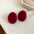 Red Velvet Geometric Stud Earrings in Seven Shapes view 12
