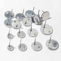 Round Post Earring Pad Findings in Three Metal Finishes and Four Sizes view 2