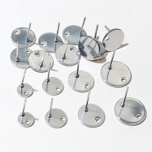 round post earring pad findings shown in a close detail view
