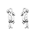 Perched Parrot Pendant Charms in Two Antique Metal Finishes view 3