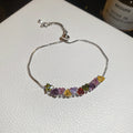 Silver Multicolor Crystal Charm Bracelets Adjustable Set view 8