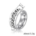 Spinner Chain Band Ring Black Steel Two-Tone Sizes 6-13 view 4