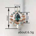 Rose Gold Teal Marquise Crown Stack Ring Set Sizes 6-10 view 4