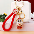 Jeweled Smiling Bull Keychains with Three Fortune Loop Colors view 1