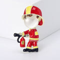 Enamel Firefighter Brooch Holding an Extinguisher Decorative Clothing Pin view 7