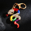 Jeweled Auspicious Snake Keychains with Fortune and Loose Heart Loop Options view 7