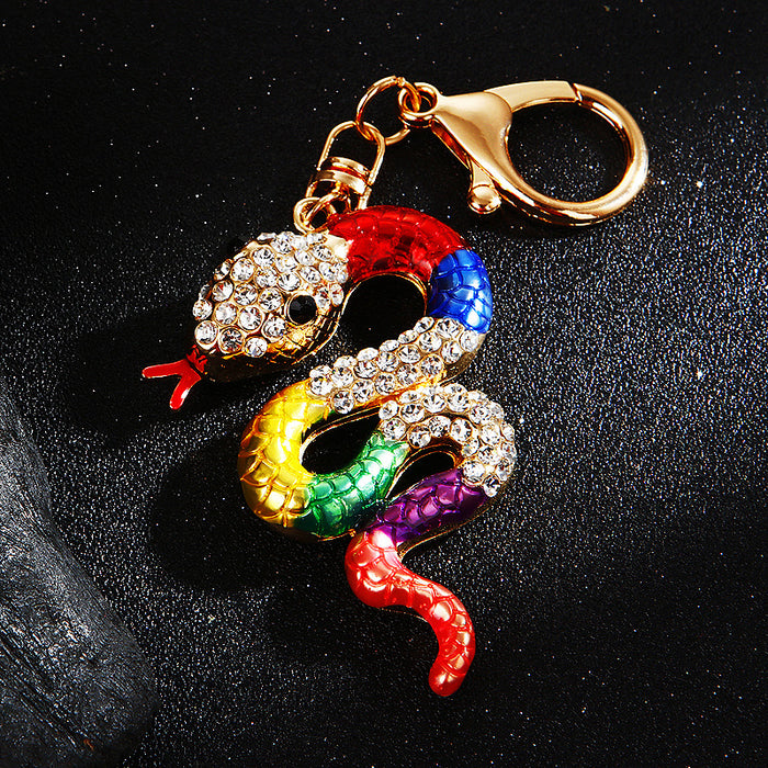 Jeweled Snake Keychains in Forty One Motif Color and Surface Options