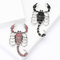Silver Rhinestone Scorpion Brooch Pink Or Black Crystal Pin view 1