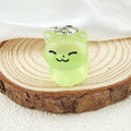 Translucent Cat Figure Clip Keychains in Five Colors view 3