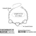 Gold Steel Open Heart Pave Link Chain Bracelets Extender Clasp view 7