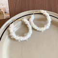Yarn Wrapped Textured Round Hoop Earrings Jewelry Accessory view 6