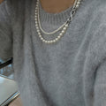 Double Strand Pearl Necklace Infinity Clasp Connector view 3