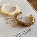 Acrylic Irregular Open Cuff Bangles Beige and Dark Brown view 4