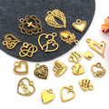 Matte Gold-Tone Heart and Letter Metal Charms with 26 Listed Options view 4