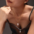 Gold Dual Chain Baroque Imitation Pearl Pendant Necklace view 2