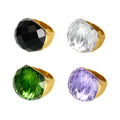 Oversized Faceted Glass Stone Ring in Four Colors and Three Sizes view 5