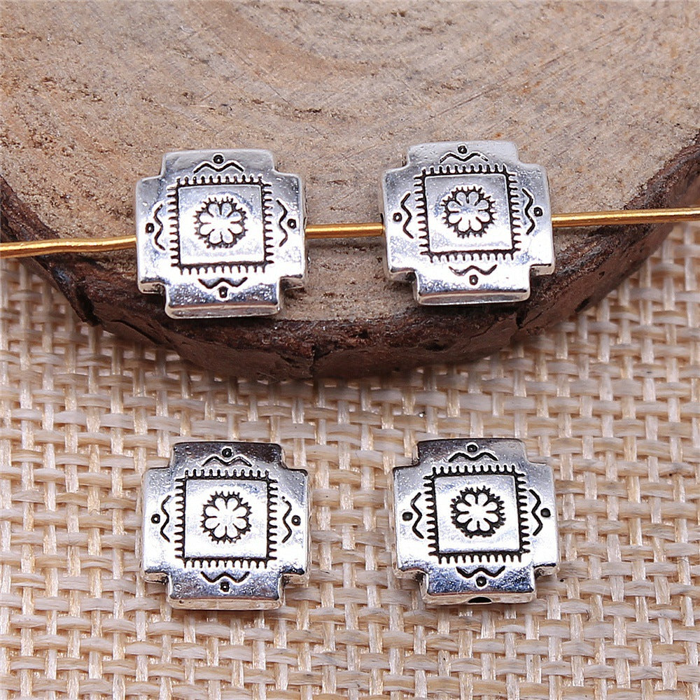 4x10mm 1.4g Multicolor Copper Alloy Square Small Hole Spacer Beads for DIY Bracelet Necklace Jewelry Making