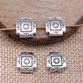 Floral Square Spacer Beads in Four Antique Metal Finishes view 2
