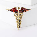 Caduceus Medical Staff Brooch Winged Snake Pin Four Colors view 7