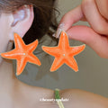 Colorful Starfish Stud Earrings Fashion Jewelry Accessories view 3