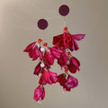 Red Fabric Floral Drop Earrings in Four Layered Styles view 6