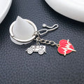 Silver Tone Medical Heart Stethoscope and Ambulance Keychains view 4