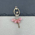Gold-Tone Rhinestone Ballerina Dancer Charm Pendant Eight Colors view 6