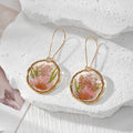 Resin Dried Flower Gold Frame Drop Earrings 9 Styles view 7