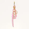 Pink Beaded Letter Keychain Initial Charm Cord Bag Clip view 10