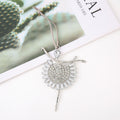 Silver Rhinestone Ballerina Leaf Metal Hanging Ornaments view 6