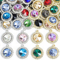 Round Crystal Halo Metal Jewelry Charms, 24 Colorways view 5