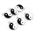 Black And White Enamel Yin Yang Charms in Three Shapes view 3