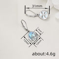 Silver Tone Lotus Teardrop Moonstone-Look Leverback Earrings view 4